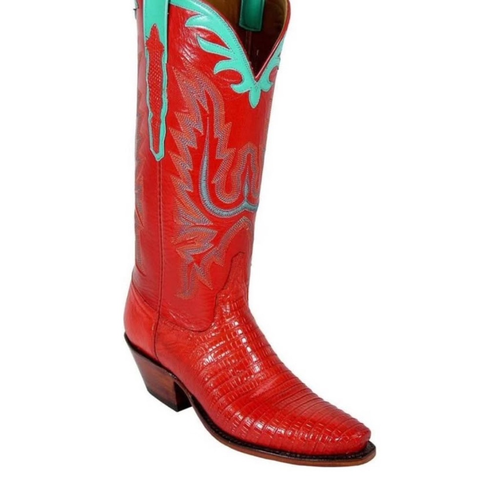 Red and Turquoise Western Cowboy Boots